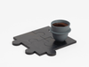 Stonecut Puzzle marble coaster, tre product, black 