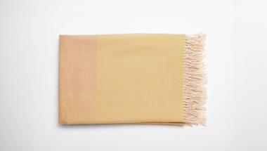Decke aus Merinowolle, tre product, gelb, weiß