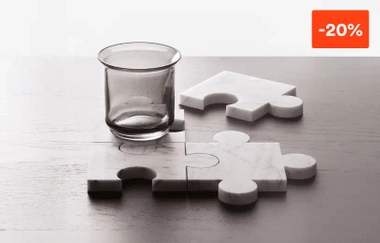 PREZENT MINIMALISTYCZNY: szklanki Open Glass + podkładki Stonecut Puzzle