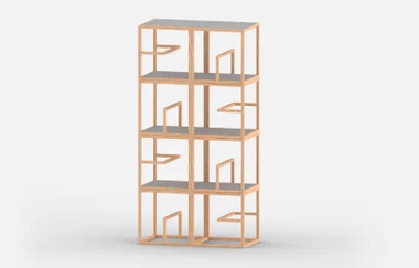 Système d'ameublement modulaire Text Block Wood, tre product, set x8, frêne