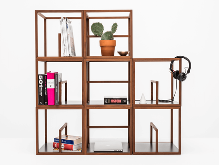 Système d'ameublement modulaire Text Block Wood, tre product, single set