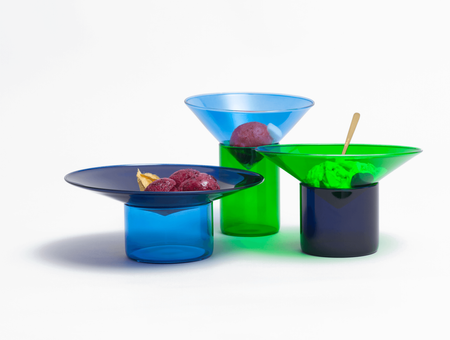 Vovo borosilicate set, tre product, blue-light blue-green