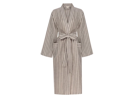  Cotton and linen robe, Mizar & Alcor striped grey