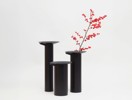 Powder-coated steel Watering Vessels, tre product, black