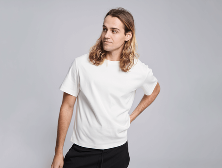 T-shirt en coton bio Less, Mudita, hommes, blanc