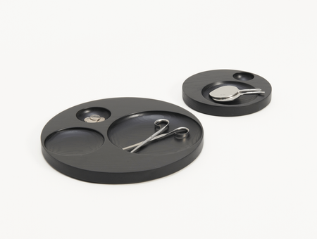 Moln Massivholztablett, tre product, klein, schwarz