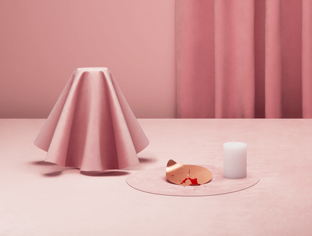 Świeca ręcznie robiona Chamber, tre product, niska szara