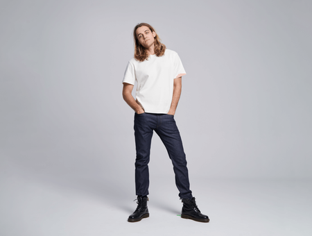 Organic cotton T-shirt Here Men, Mudita, white