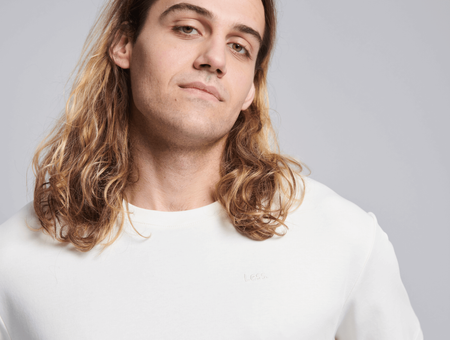 T-shirt en coton bio Less, Mudita, hommes, blanc