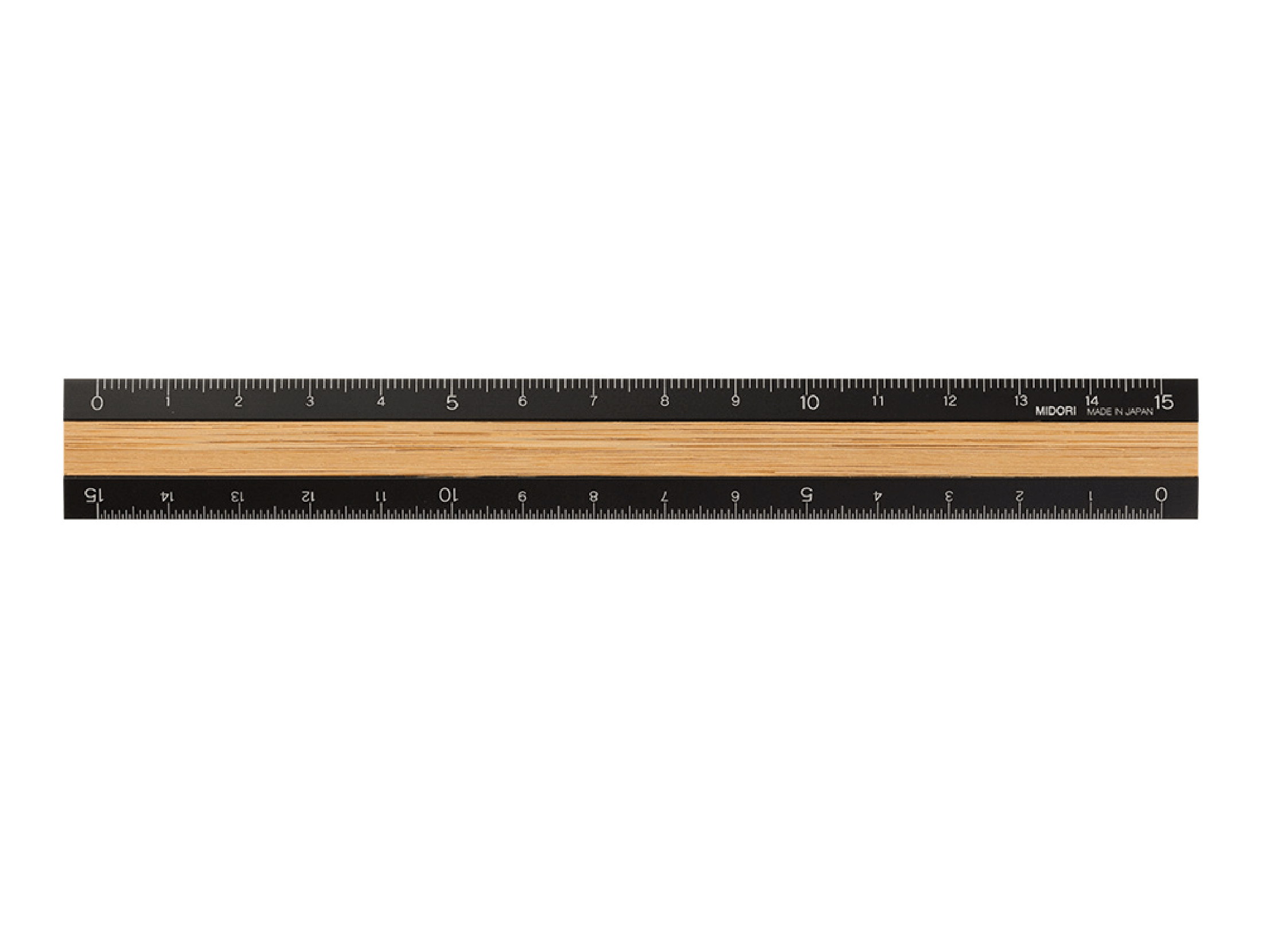 Linijka 15 cm Midori, Czarna - Bambus